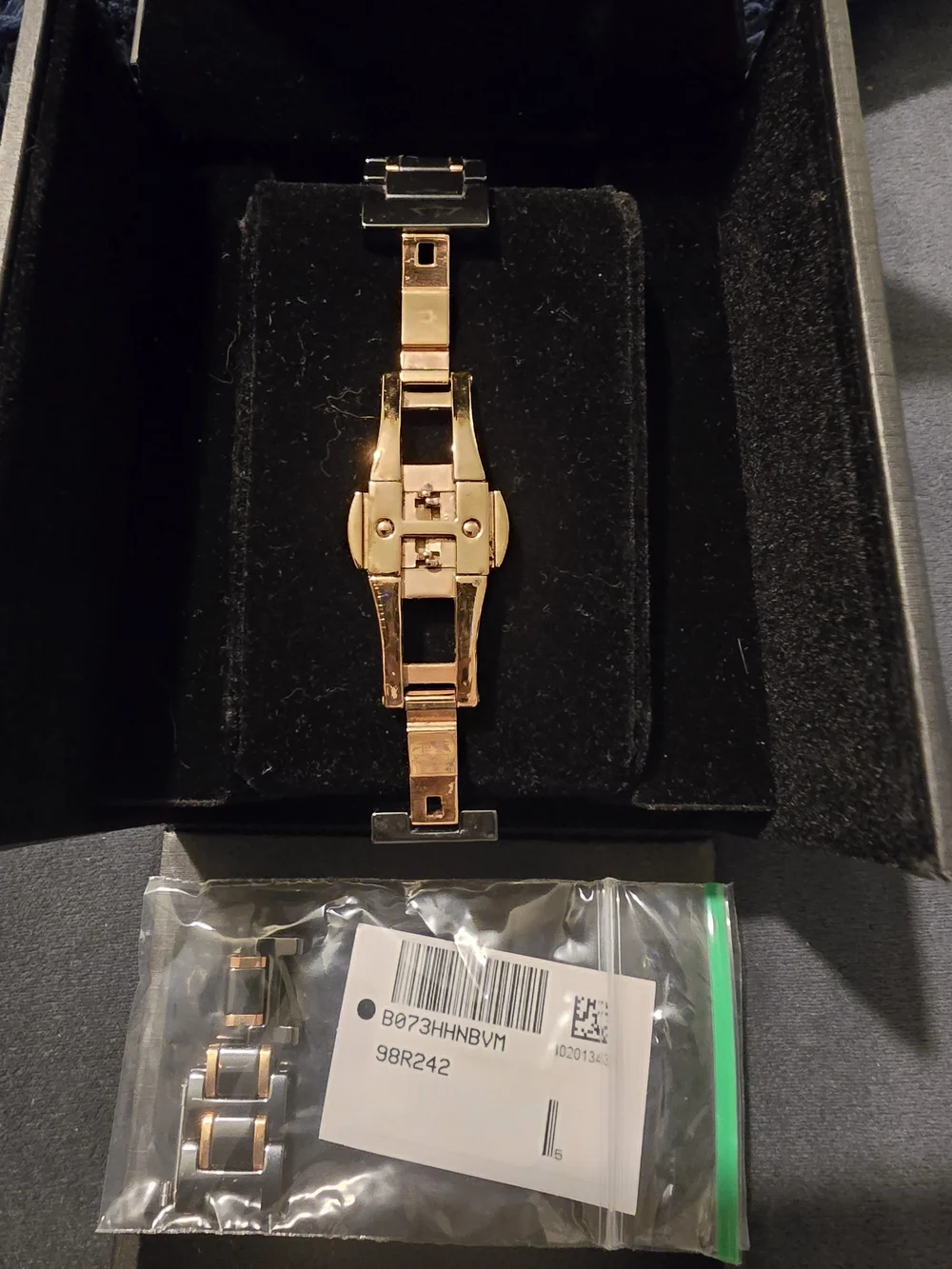 Bulova Two-Tone Black and Rose Gold Women's Watch (Marine Star - Model: 98R242) - Picture 2 of 3